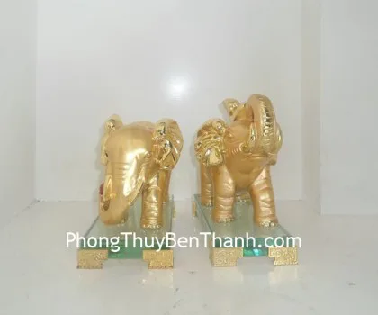 Voi cặp cát tường như ý,bình an cát tường vàng Y304