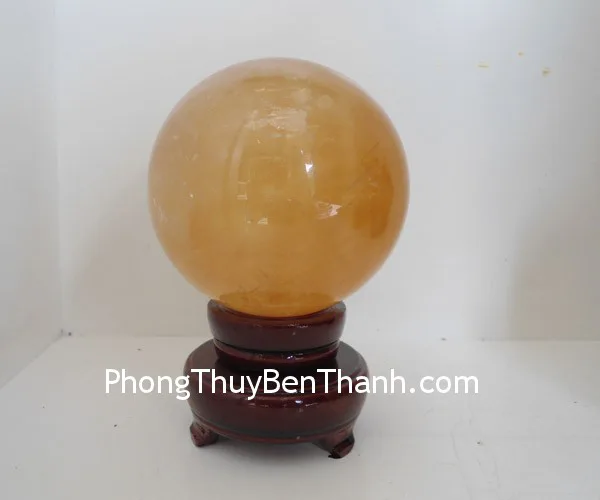 Quả cầu đá thạch anh vàng non M191-S3-1273