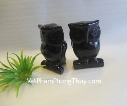 Cú mèo đá hắc ngà - 3 tấc FH071