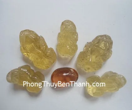 Tỳ hưu đeo cổ thạch anh vàng vảy rồng S407