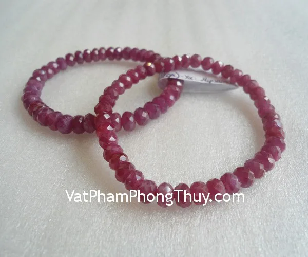 Vòng tay Ruby (hồng bảo hạt mài vát) S879-S6-19530