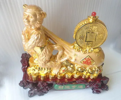 Khỉ phát tài kéo túi tiền - tài vận hanh thông FK026M