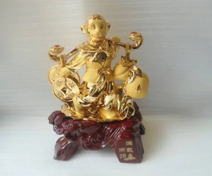 Khỉ gánh tiền vàng quả đào - mãn đới như quy K037M