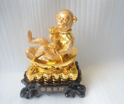 Khỉ ôm như ý trên nguyên bảo - kim hầu tụ tài FK043M