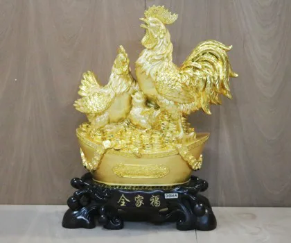 Gia đình gà trên kim bảo - Toàn gia phước - Chiêu tài tấn bảo G001A