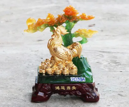 Gà vàng dưới cay lộc xanh (nhỏ) - Hồng vận đương đầu G039A