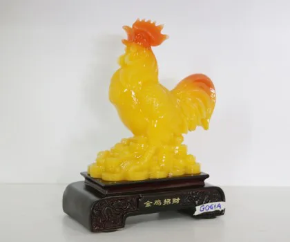 Gà ngọc vàng đầu cam trên tiền - Kim kê chiêu tài FG061A