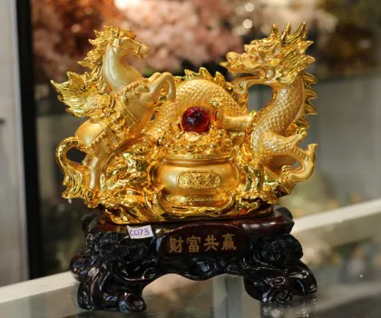 Long mã vàng ôm hủ vàng - Tài phú cung nghênh C073A