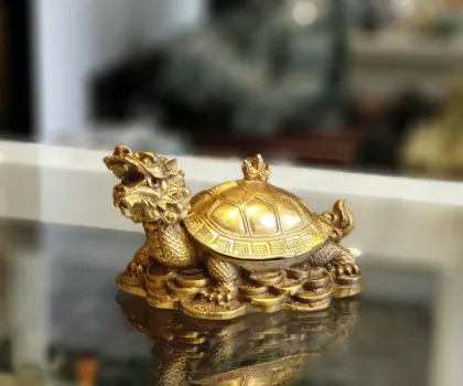 Rùa đầu rồng đồng mai nắp mở FD288