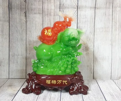 Vua heo xanh ngọc cõng hồ lô hồng ngọc - Phước Lộc Vạn Đời FLN016