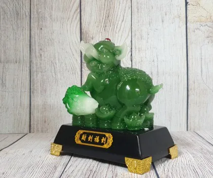 Vua heo xanh ngọc chân gác cải xanh trên đống kim bảo xanh - Tài Đáo Phước Đáo LN020