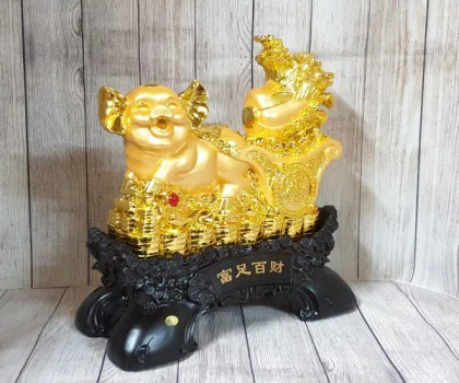 Vua heo vàng kéo xe bắp cải tiền vàng - Phú Túc Bách Tài LN027
