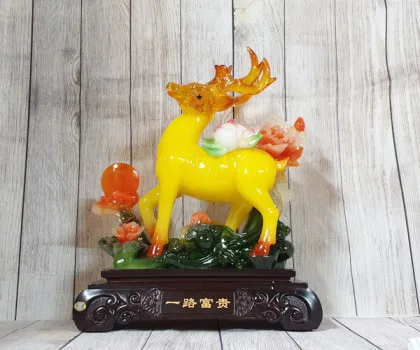 Hưu vàng cam ngọc lưu ly cõng đào tiên trên núi mẫu đơn đa sắc - Nhất Lộ Phú Quý FLN216