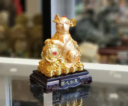 Chuột vàng trên gậy như ý - Thuận tâm như ý FTM022