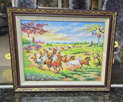Tranh Quần Mã Phú Quý NGUA2611