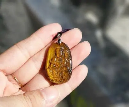 Phật bản mệnh đá mắt mèo trung- Thìn + Tỵ (Phổ Hiền Bồ Tát) S6842-4
