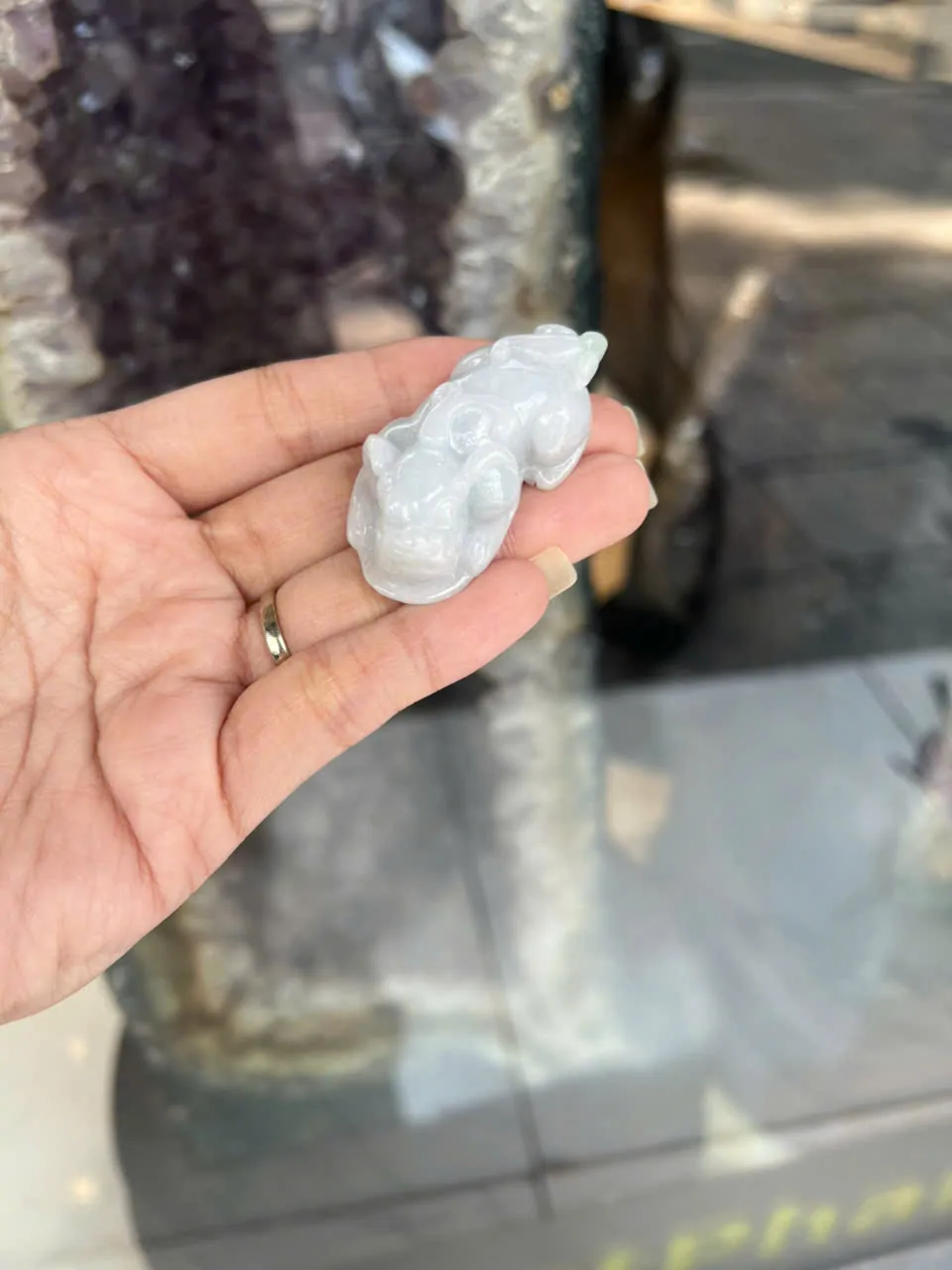 Tỳ hưu ngọc phỉ thúy xanh bạch A+++++ (GCN 17764 - 27.25 gr) S6899-S1-5668