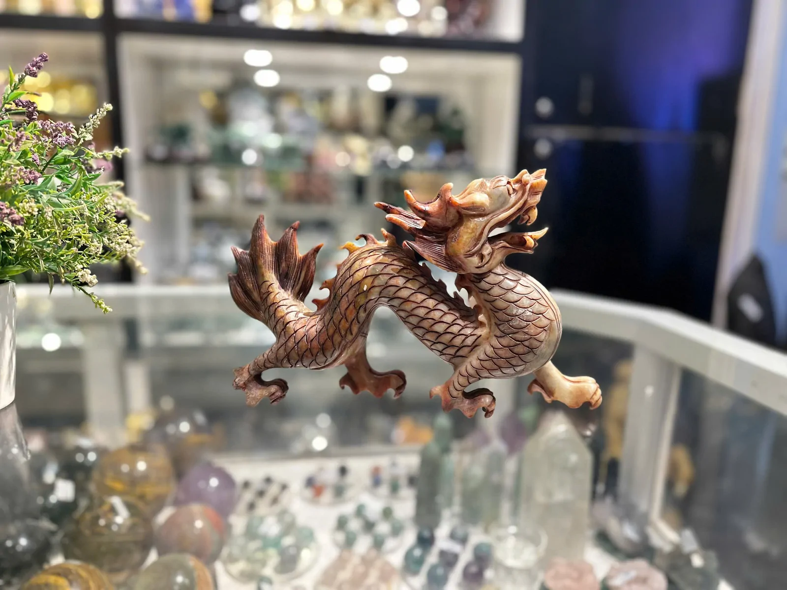 Rồng đá Tiêu Ngọc đứng trơn RTN02