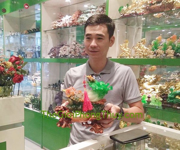 Anh Long-Khách hàng mua Thiềm thừ xanh kéo xe cải - kim thiềm vượng tài FK128M