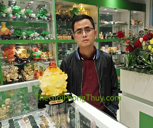 Anh Trường  - Khách mua Phật di lạc vàng cam ngồi ngai vàng - Chiêu tài như phật FC135A