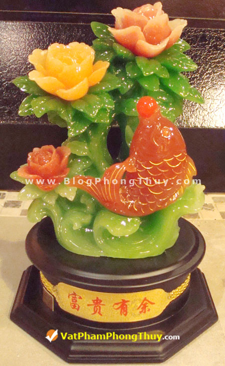 Giỏ hoa mẫu đơn và cá chép - vatphamphongthuy.com