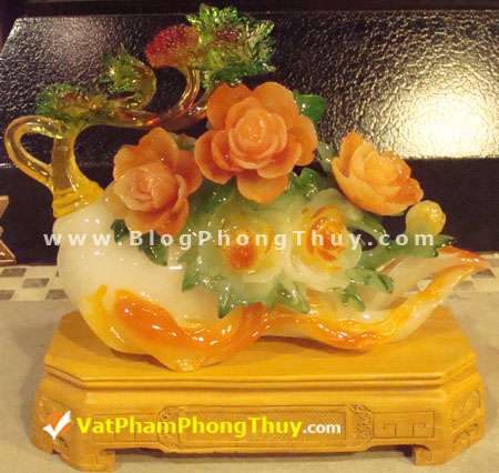 Hoa mẫu đơn và củ sâm - vatphamphongthuy.com