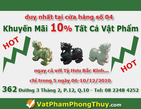 Khuyến mãi giảm giá 10% tất cả các vật phẩm