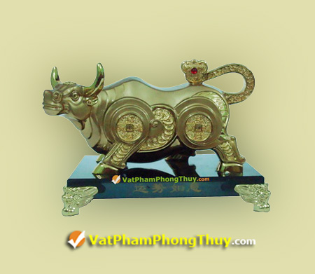 Trâu tài lộc tiền vàng như ý J064