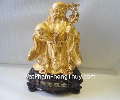 Tam đa phước lộc thọ vàng kim sa đế gỗ trung bộ rời - Phước Tinh LN115-1