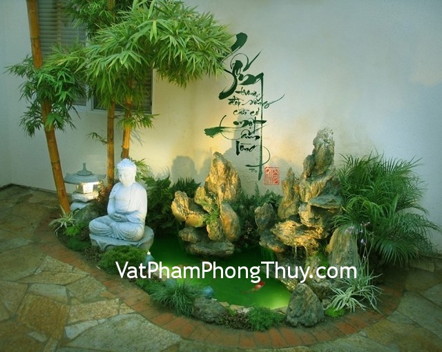 Cách bố trí hòn non bộ theo phong thủy
