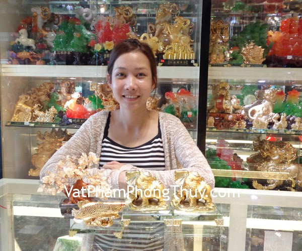 Chị Yến - khách hàng mua Cây đá thạch anh vàng CA236, Voi vàng Y311, Cá kim long H292G