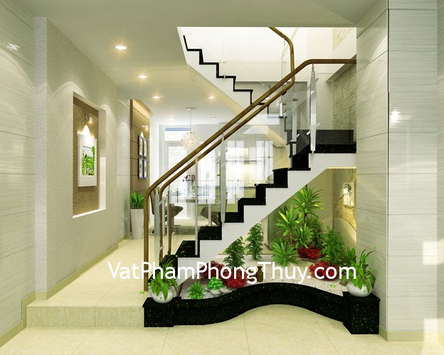Tránh đặt cầu thang ở vị trí này kẻo tài lộc trôi hết