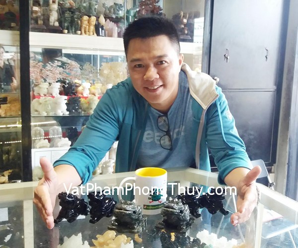 Anh Đan - khách hàng mua Tỳ hưu thạch anh đen GM009, Thiềm thừ Lam ngọc GM024