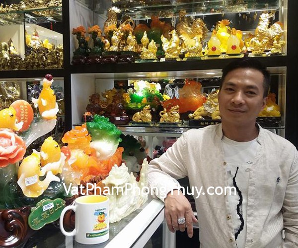 Anh Tân - khách hàng mua tượng tỳ hưu kéo cải C042A, tượng cá chép C096A, tượng rồng cẩm thạch N076 và cây tài lộc