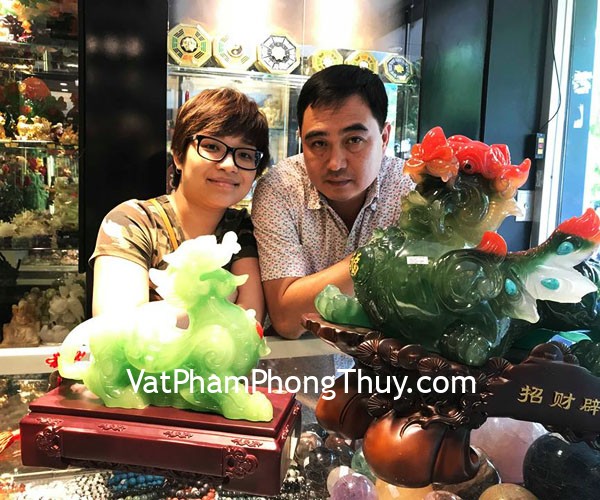 Chị Huyền - Khách hàng mua Tỳ hưu xanh mào đỏ cánh vểnh C039A, Tỳ hưu xanh xâu tiền xu H120G