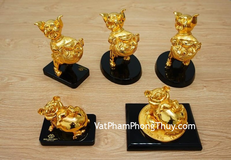 Tượng Heo vàng Phát tài siêu đáng yêu trưng Tết Kỷ Hợi 2019